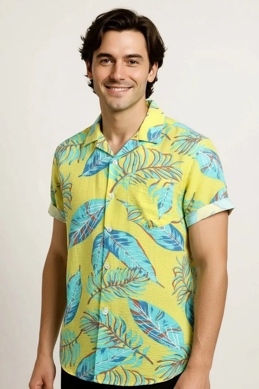 Leaf pattern shirts - Hawaiian Shirts - Linen Shirts - Dan Flashes